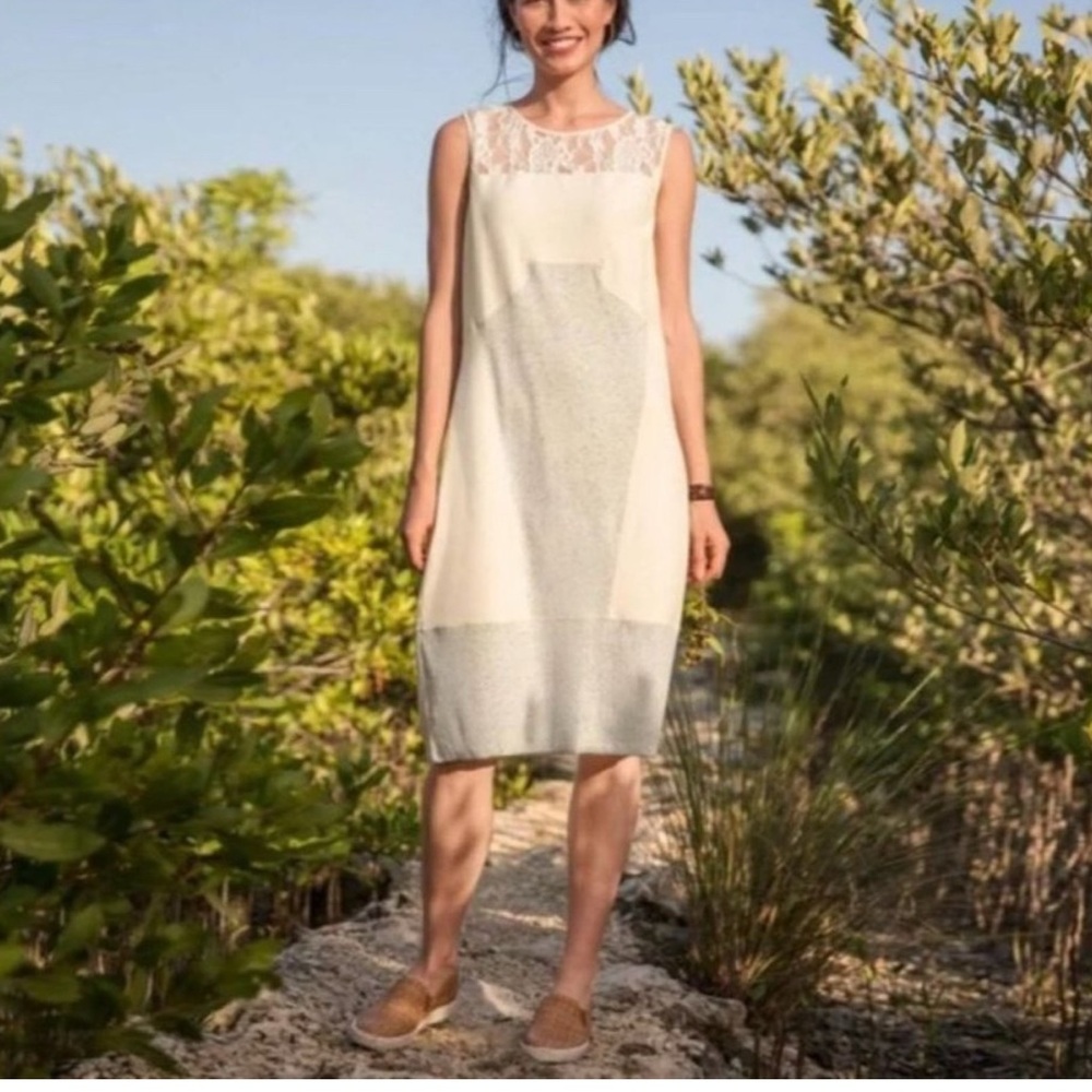 NWT Sundance Mixed Media Mallorie patchwork Dress Lace Details Garden Girl